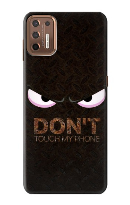 W3412 Do Not Touch My Phone Hülle Schutzhülle Taschen und Leder Flip für Motorola Moto G9 Plus