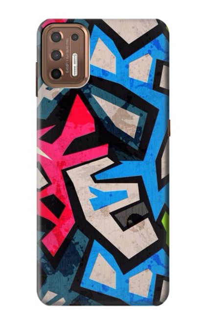 W3445 Graffiti Street Art Hülle Schutzhülle Taschen und Leder Flip für Motorola Moto G9 Plus