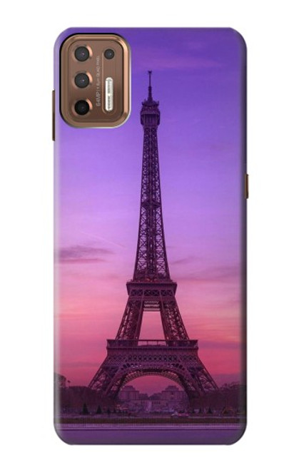 W3447 Eiffel Paris Sunset Hülle Schutzhülle Taschen und Leder Flip für Motorola Moto G9 Plus