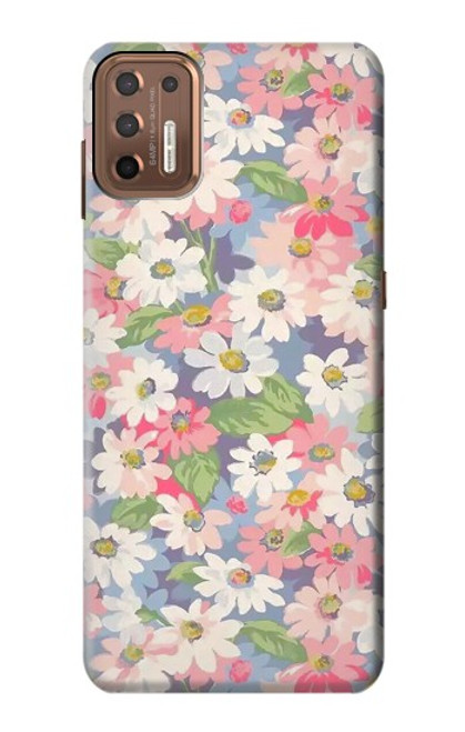 W3688 Floral Flower Art Pattern Hülle Schutzhülle Taschen und Leder Flip für Motorola Moto G9 Plus