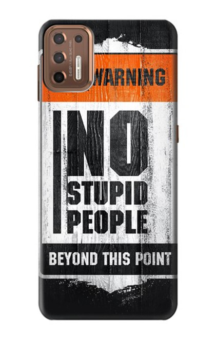 W3704 No Stupid People Hülle Schutzhülle Taschen und Leder Flip für Motorola Moto G9 Plus