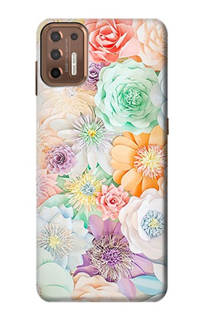 W3705 Pastel Floral Flower Hülle Schutzhülle Taschen und Leder Flip für Motorola Moto G9 Plus
