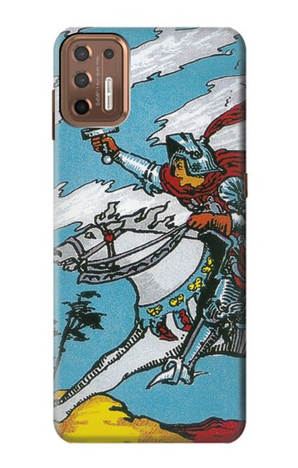 W3731 Tarot Card Knight of Swords Hülle Schutzhülle Taschen und Leder Flip für Motorola Moto G9 Plus