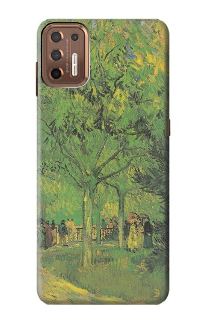 W3748 Van Gogh A Lane in a Public Garden Hülle Schutzhülle Taschen und Leder Flip für Motorola Moto G9 Plus