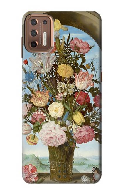 W3749 Vase of Flowers Hülle Schutzhülle Taschen und Leder Flip für Motorola Moto G9 Plus