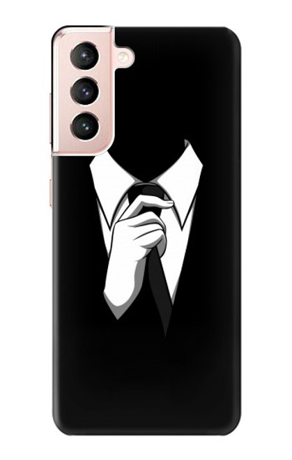 W1591 Anonymous Man in Black Suit Hülle Schutzhülle Taschen und Leder Flip für Samsung Galaxy S21 5G