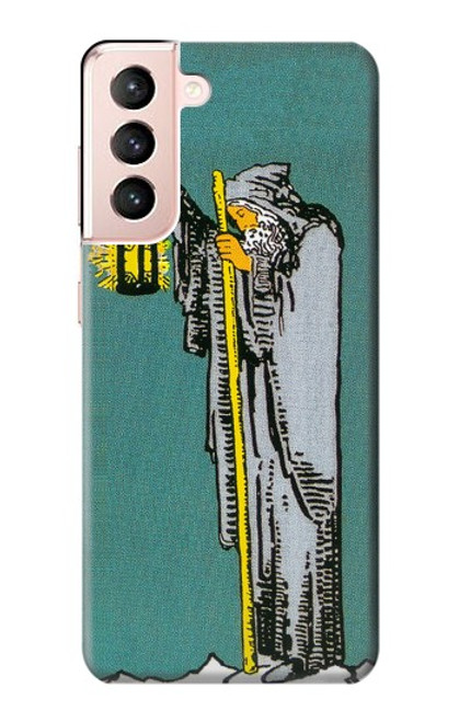 W3741 Tarot Card The Hermit Hülle Schutzhülle Taschen und Leder Flip für Samsung Galaxy S21 5G