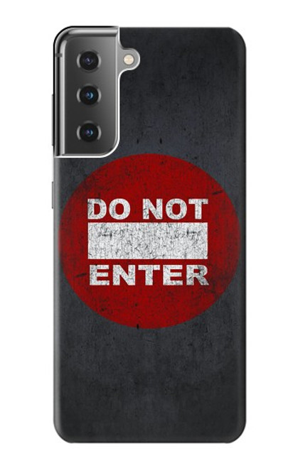 W3683 Do Not Enter Hülle Schutzhülle Taschen und Leder Flip für Samsung Galaxy S21 Plus 5G, Galaxy S21+ 5G