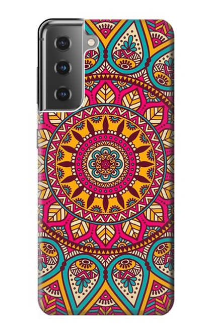 W3694 Hippie Art Pattern Hülle Schutzhülle Taschen und Leder Flip für Samsung Galaxy S21 Plus 5G, Galaxy S21+ 5G