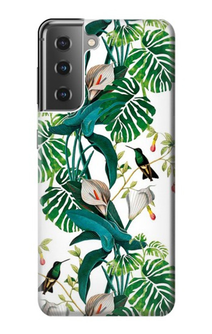 W3697 Leaf Life Birds Hülle Schutzhülle Taschen und Leder Flip für Samsung Galaxy S21 Plus 5G, Galaxy S21+ 5G