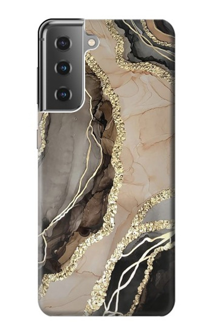 W3700 Marble Gold Graphic Printed Hülle Schutzhülle Taschen und Leder Flip für Samsung Galaxy S21 Plus 5G, Galaxy S21+ 5G
