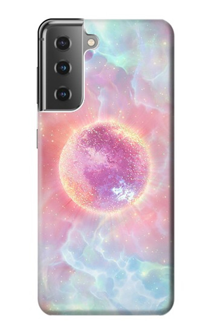 W3709 Pink Galaxy Hülle Schutzhülle Taschen und Leder Flip für Samsung Galaxy S21 Plus 5G, Galaxy S21+ 5G