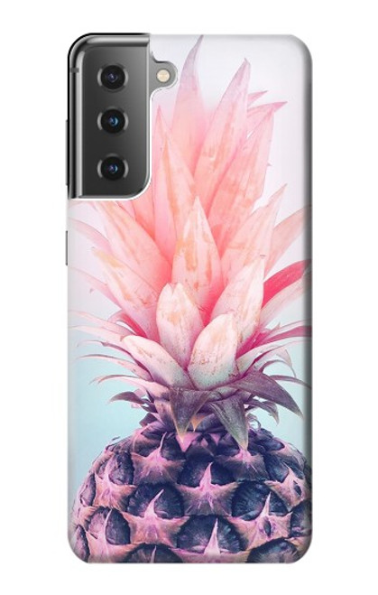 W3711 Pink Pineapple Hülle Schutzhülle Taschen und Leder Flip für Samsung Galaxy S21 Plus 5G, Galaxy S21+ 5G