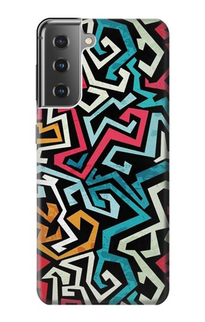 W3712 Pop Art Pattern Hülle Schutzhülle Taschen und Leder Flip für Samsung Galaxy S21 Plus 5G, Galaxy S21+ 5G