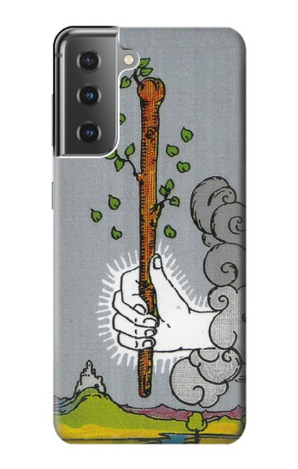 W3723 Tarot Card Age of Wands Hülle Schutzhülle Taschen und Leder Flip für Samsung Galaxy S21 Plus 5G, Galaxy S21+ 5G