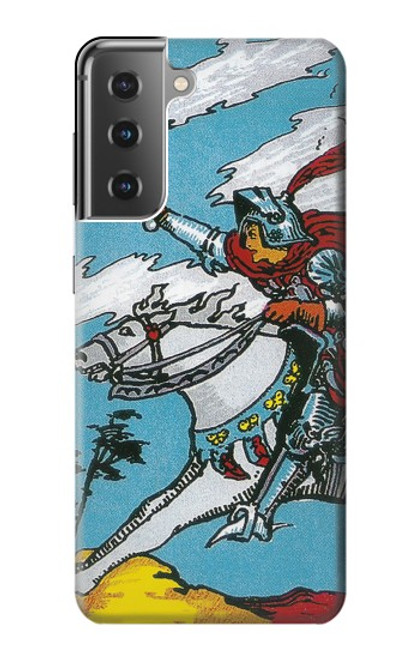 W3731 Tarot Card Knight of Swords Hülle Schutzhülle Taschen und Leder Flip für Samsung Galaxy S21 Plus 5G, Galaxy S21+ 5G