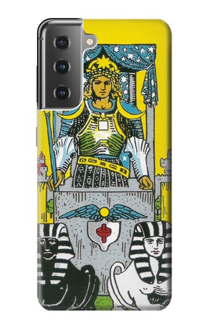 W3739 Tarot Card The Chariot Hülle Schutzhülle Taschen und Leder Flip für Samsung Galaxy S21 Plus 5G, Galaxy S21+ 5G