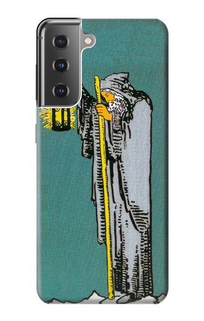 W3741 Tarot Card The Hermit Hülle Schutzhülle Taschen und Leder Flip für Samsung Galaxy S21 Plus 5G, Galaxy S21+ 5G