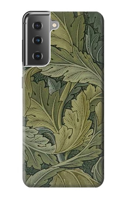 W3790 William Morris Acanthus Leaves Hülle Schutzhülle Taschen und Leder Flip für Samsung Galaxy S21 Plus 5G, Galaxy S21+ 5G