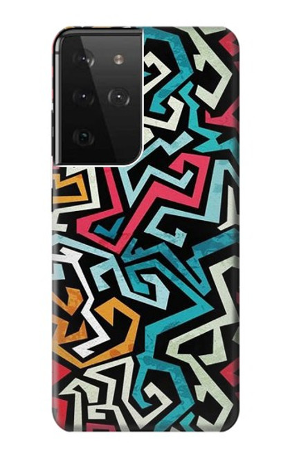 W3712 Pop Art Pattern Hülle Schutzhülle Taschen und Leder Flip für Samsung Galaxy S21 Ultra 5G