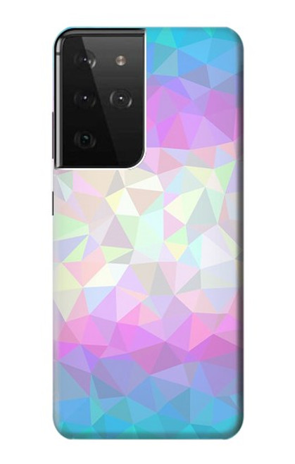 W3747 Trans Flag Polygon Hülle Schutzhülle Taschen und Leder Flip für Samsung Galaxy S21 Ultra 5G