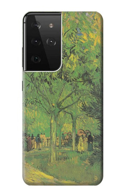 W3748 Van Gogh A Lane in a Public Garden Hülle Schutzhülle Taschen und Leder Flip für Samsung Galaxy S21 Ultra 5G