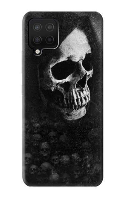 W3333 Death Skull Grim Reaper Hülle Schutzhülle Taschen und Leder Flip für Samsung Galaxy A12