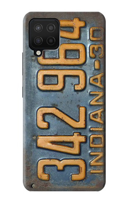 W3750 Vintage Vehicle Registration Plate Hülle Schutzhülle Taschen und Leder Flip für Samsung Galaxy A12