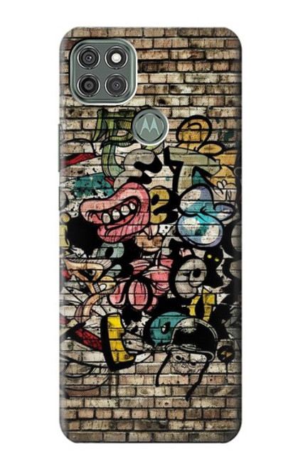 W3394 Graffiti Wall Hülle Schutzhülle Taschen und Leder Flip für Motorola Moto G9 Power
