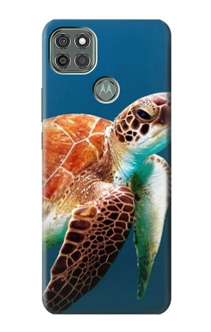 W3497 Green Sea Turtle Hülle Schutzhülle Taschen und Leder Flip für Motorola Moto G9 Power