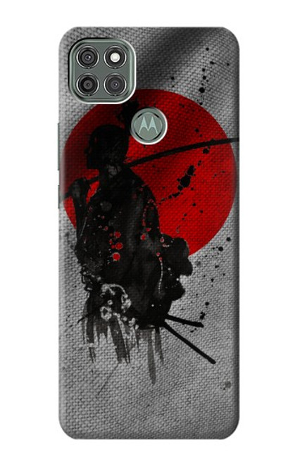 W3517 Japan Flag Samurai Hülle Schutzhülle Taschen und Leder Flip für Motorola Moto G9 Power