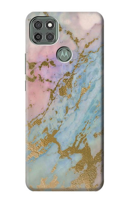 W3717 Rose Gold Blue Pastel Marble Graphic Printed Hülle Schutzhülle Taschen und Leder Flip für Motorola Moto G9 Power