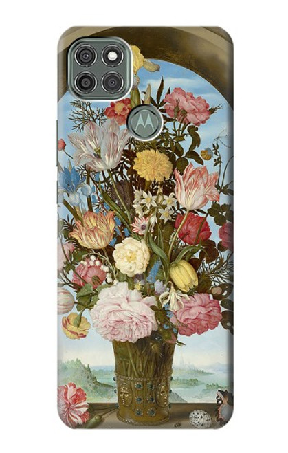 W3749 Vase of Flowers Hülle Schutzhülle Taschen und Leder Flip für Motorola Moto G9 Power