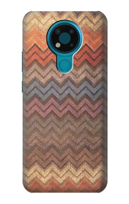 W3752 Zigzag Fabric Pattern Graphic Printed Hülle Schutzhülle Taschen und Leder Flip für Nokia 3.4