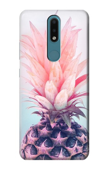 W3711 Pink Pineapple Hülle Schutzhülle Taschen und Leder Flip für Nokia 2.4