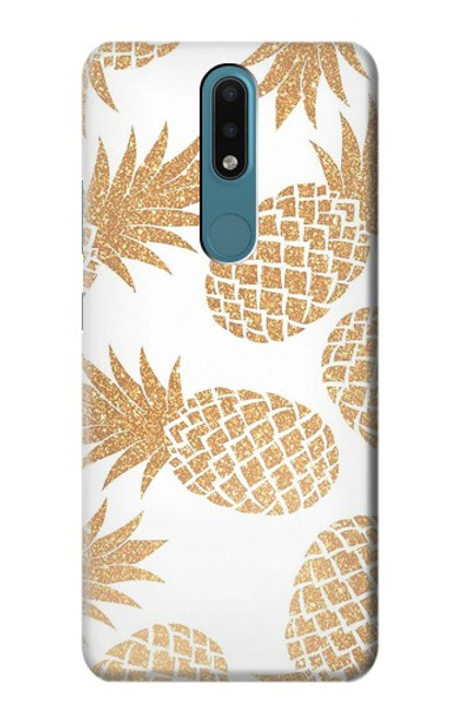 W3718 Seamless Pineapple Hülle Schutzhülle Taschen und Leder Flip für Nokia 2.4