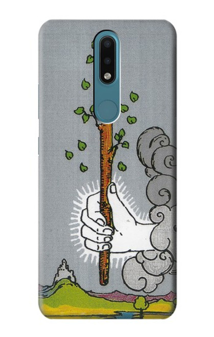 W3723 Tarot Card Age of Wands Hülle Schutzhülle Taschen und Leder Flip für Nokia 2.4