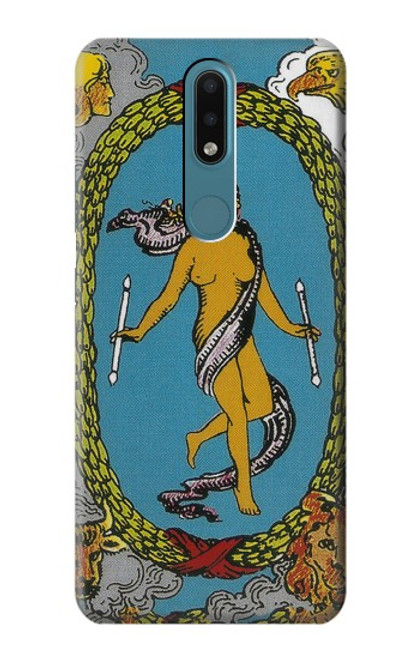 W3746 Tarot Card The World Hülle Schutzhülle Taschen und Leder Flip für Nokia 2.4