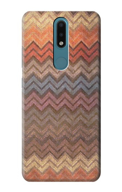 W3752 Zigzag Fabric Pattern Graphic Printed Hülle Schutzhülle Taschen und Leder Flip für Nokia 2.4