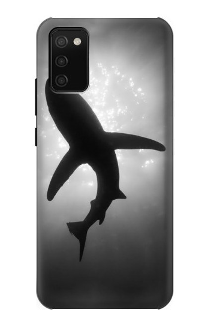 W2367 Shark Monochrome Hülle Schutzhülle Taschen und Leder Flip für Samsung Galaxy A02s, Galaxy M02s