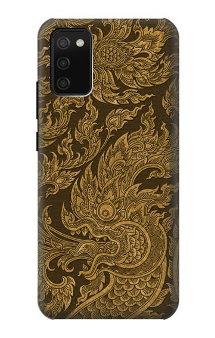 W3382 Thai Art Naga Hülle Schutzhülle Taschen und Leder Flip für Samsung Galaxy A02s, Galaxy M02s