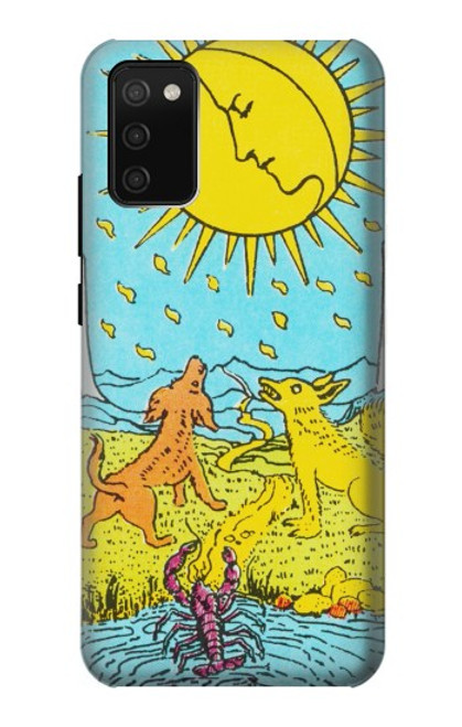 W3435 Tarot Card Moon Hülle Schutzhülle Taschen und Leder Flip für Samsung Galaxy A02s, Galaxy M02s