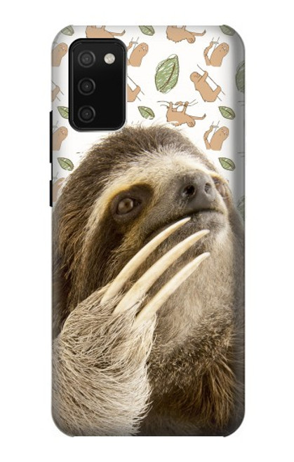 W3559 Sloth Pattern Hülle Schutzhülle Taschen und Leder Flip für Samsung Galaxy A02s, Galaxy M02s