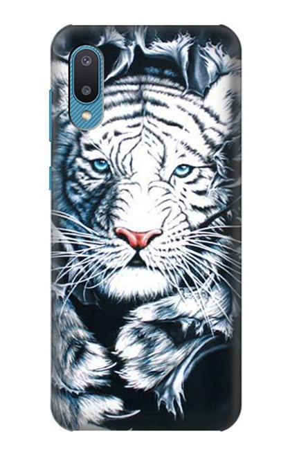 W0265 White Tiger Hülle Schutzhülle Taschen und Leder Flip für Samsung Galaxy A04, Galaxy A02, M02