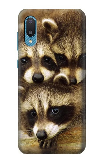 W0977 Baby Raccoons Hülle Schutzhülle Taschen und Leder Flip für Samsung Galaxy A04, Galaxy A02, M02