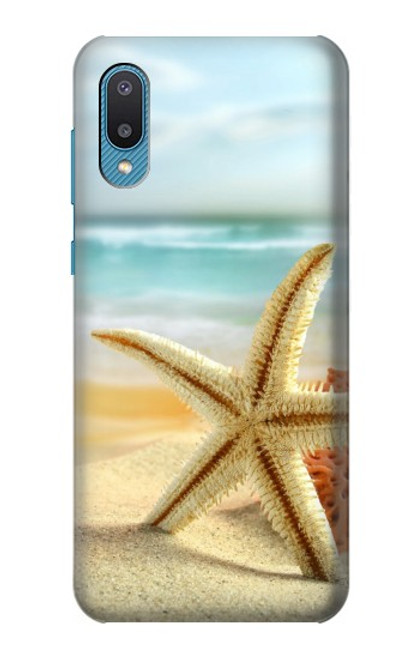 W1117 Starfish on the Beach Hülle Schutzhülle Taschen und Leder Flip für Samsung Galaxy A04, Galaxy A02, M02