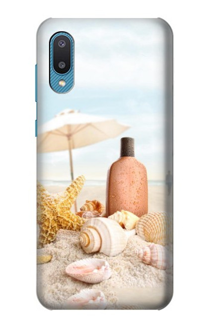 W1425 Seashells on The Beach Hülle Schutzhülle Taschen und Leder Flip für Samsung Galaxy A04, Galaxy A02, M02
