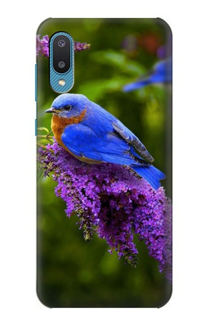 W1565 Bluebird of Happiness Blue Bird Hülle Schutzhülle Taschen und Leder Flip für Samsung Galaxy A04, Galaxy A02, M02