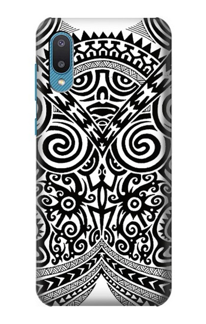 W1655 Maori Tattoo Hülle Schutzhülle Taschen und Leder Flip für Samsung Galaxy A04, Galaxy A02, M02