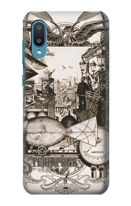 W1681 Steampunk Drawing Hülle Schutzhülle Taschen und Leder Flip für Samsung Galaxy A04, Galaxy A02, M02